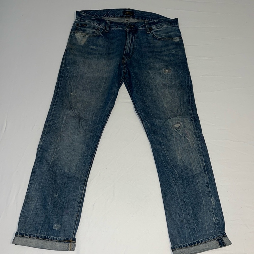 Ralph Lauren Polo blue jeans distressed 36/32